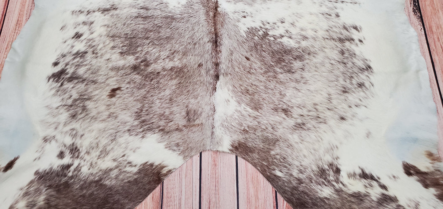 Brazilian Brown White Cowhide Rug 80 X 66 Inches