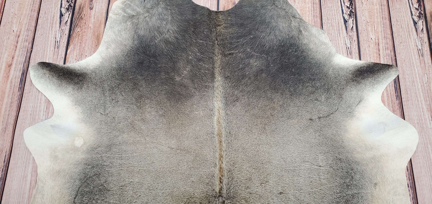 Grey Cowhide Rug Brazilian 75 X 72 Inches