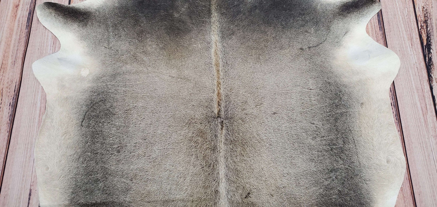 Grey Cowhide Rug Brazilian 75 X 72 Inches
