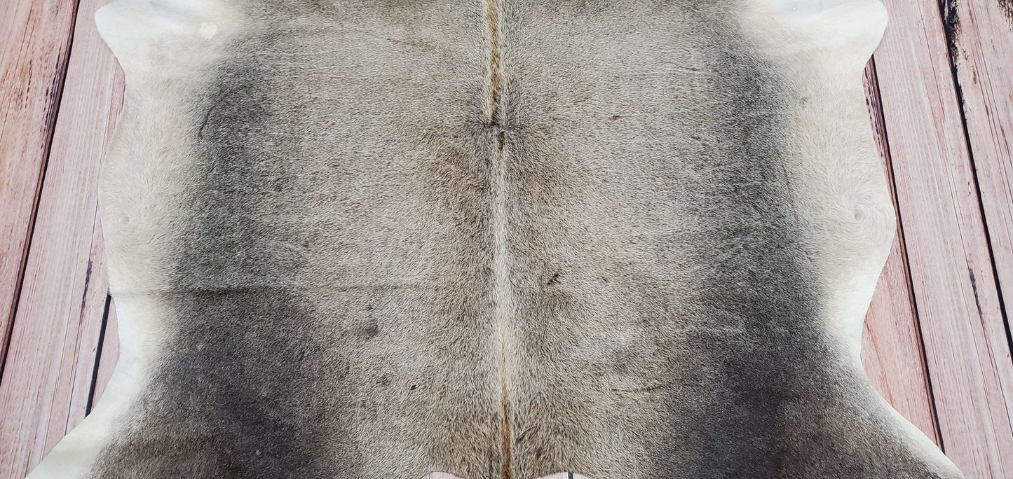 Grey Cowhide Rug Brazilian 75 X 72 Inches