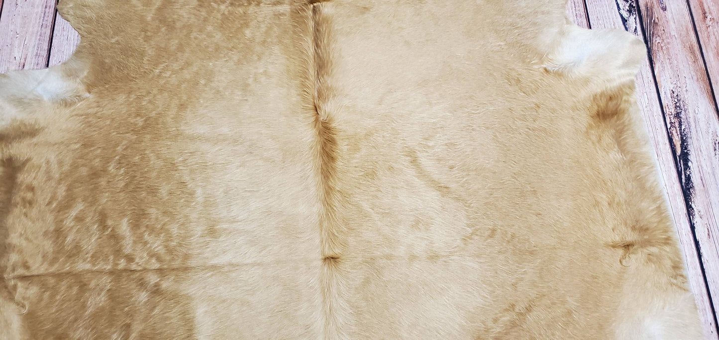 Cowhide Rug Champagne Beige 80 X 72 Inches