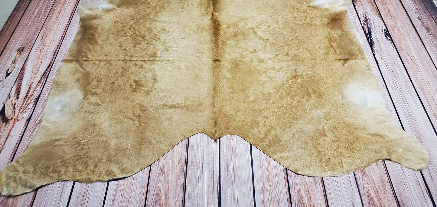 Cowhide Rug Champagne Beige 80 X 72 Inches