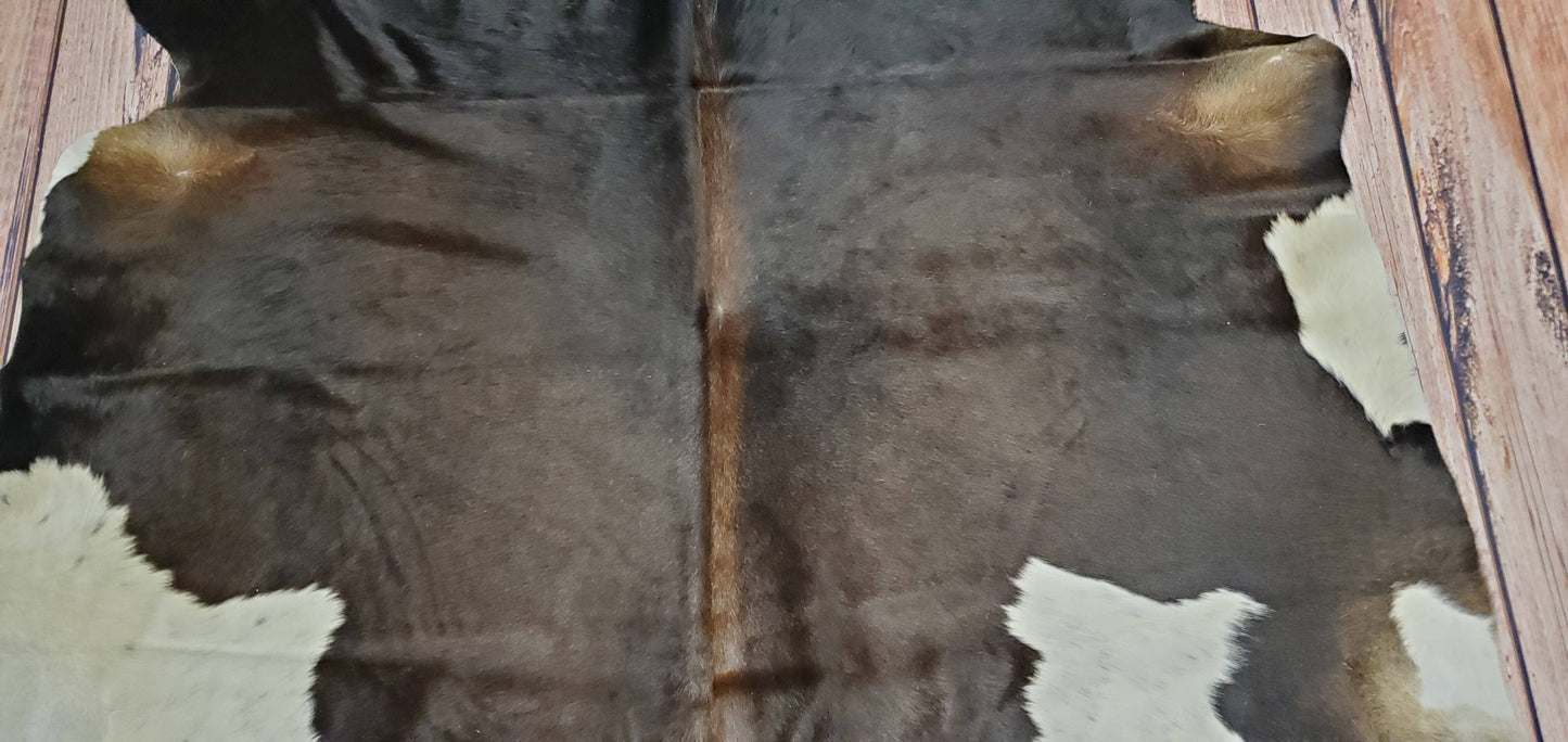 Exotic Tricolor Cowhide Rug 85 X 72 Inches
