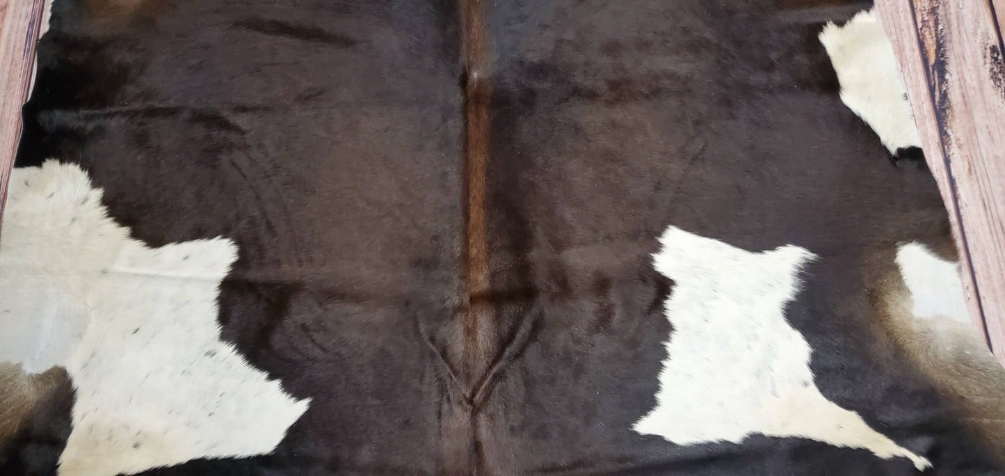 Exotic Tricolor Cowhide Rug 85 X 72 Inches