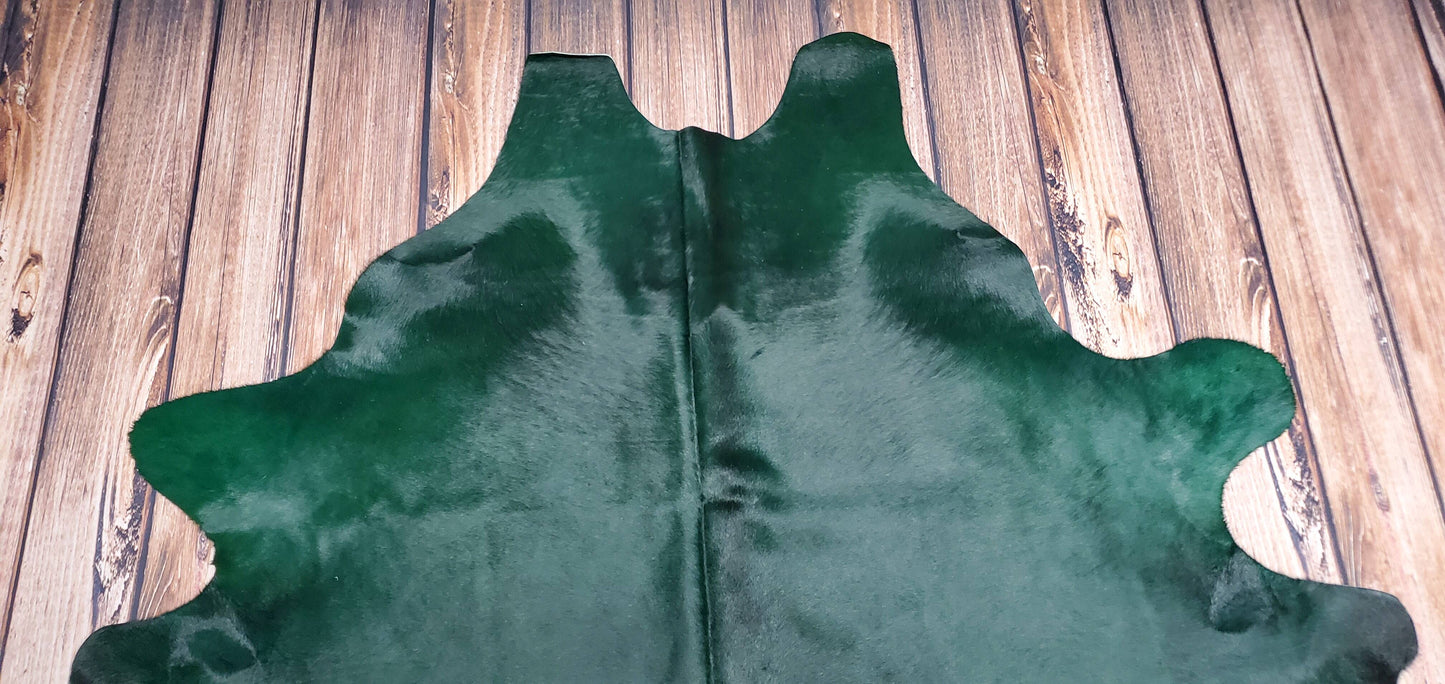 Large Dyed Green Cowhide Rug