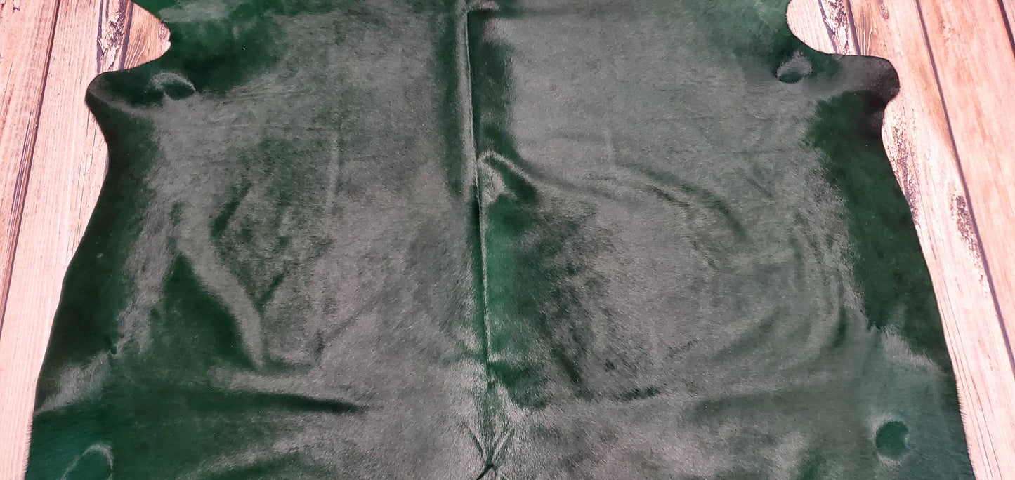 Large Dyed Green Cowhide Rug