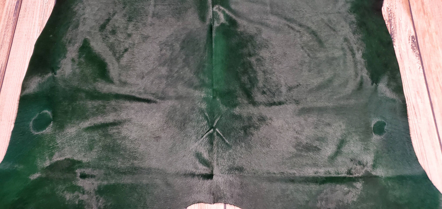 Large Dyed Green Cowhide Rug