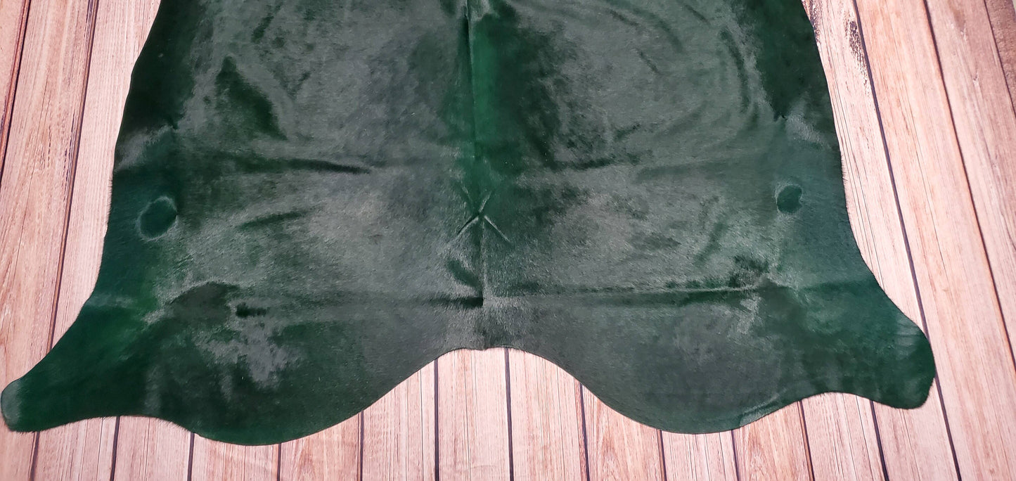 Large Dyed Green Cowhide Rug
