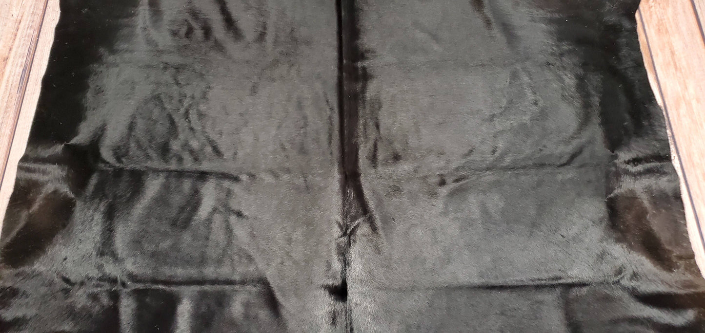 Black Cowhide Rug 84 X 77 Inches