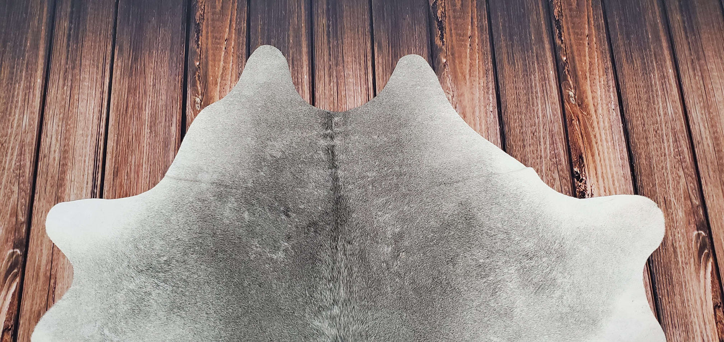 Cowhide Rug Grey Brazilian 6ft x 5ft