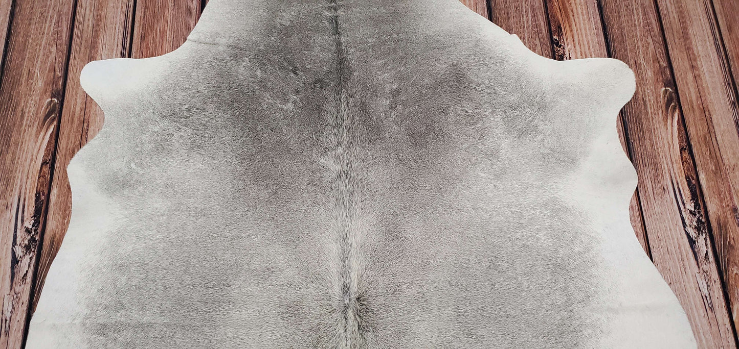 Cowhide Rug Grey Brazilian 6ft x 5ft