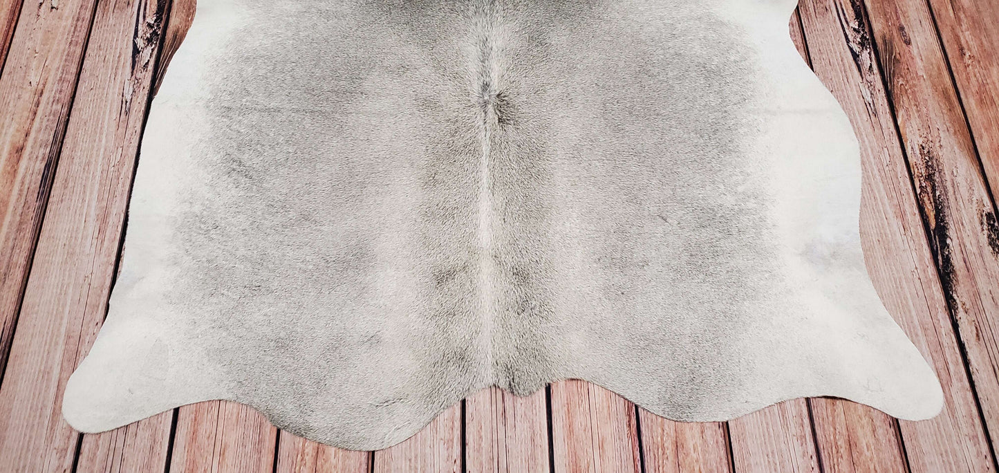 Cowhide Rug Grey Brazilian 6ft x 5ft