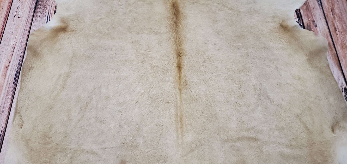 Light Beige Cowhide Rug 7.3ft x 6.1ft