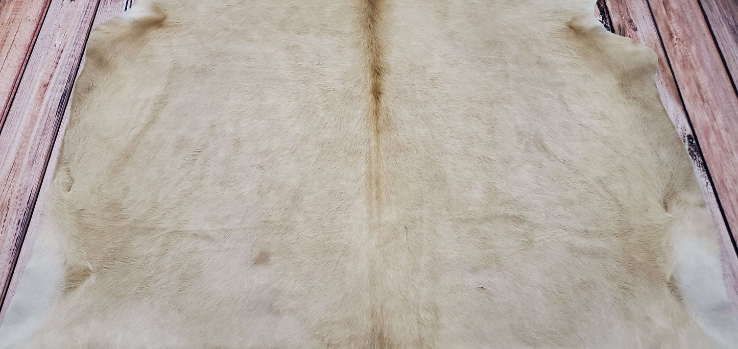 Light Beige Cowhide Rug 7.3ft x 6.1ft