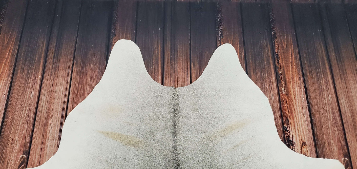 Light Grey Cowhide Rug Large 7.5ft x 6.5ft