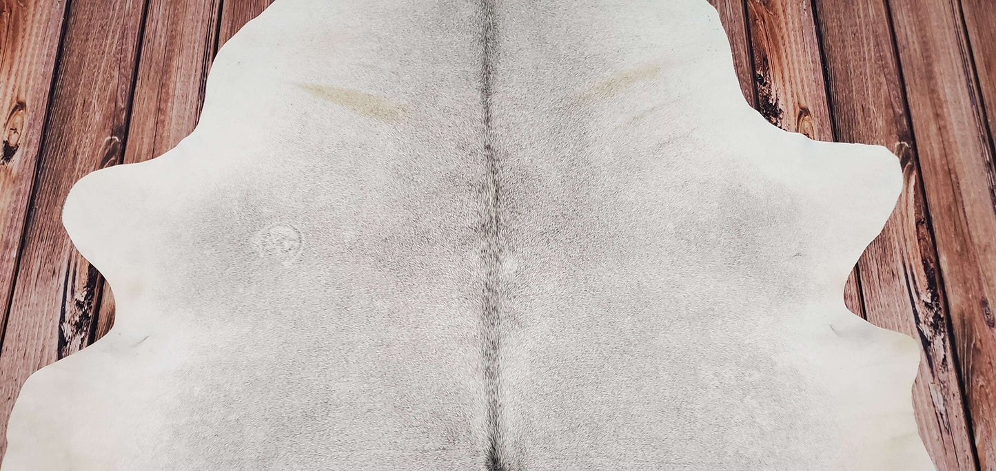 Light Grey Cowhide Rug Large 7.5ft x 6.5ft