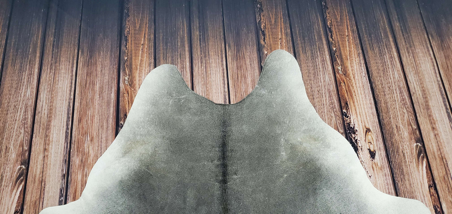 Light Grey Cowhide Rug 7ft x 5.6ft