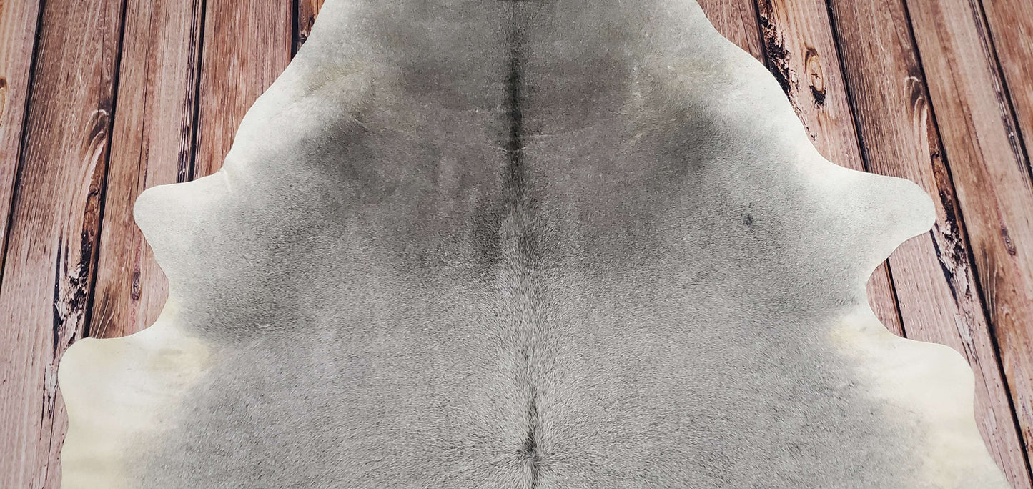 Light Grey Cowhide Rug 7ft x 5.6ft