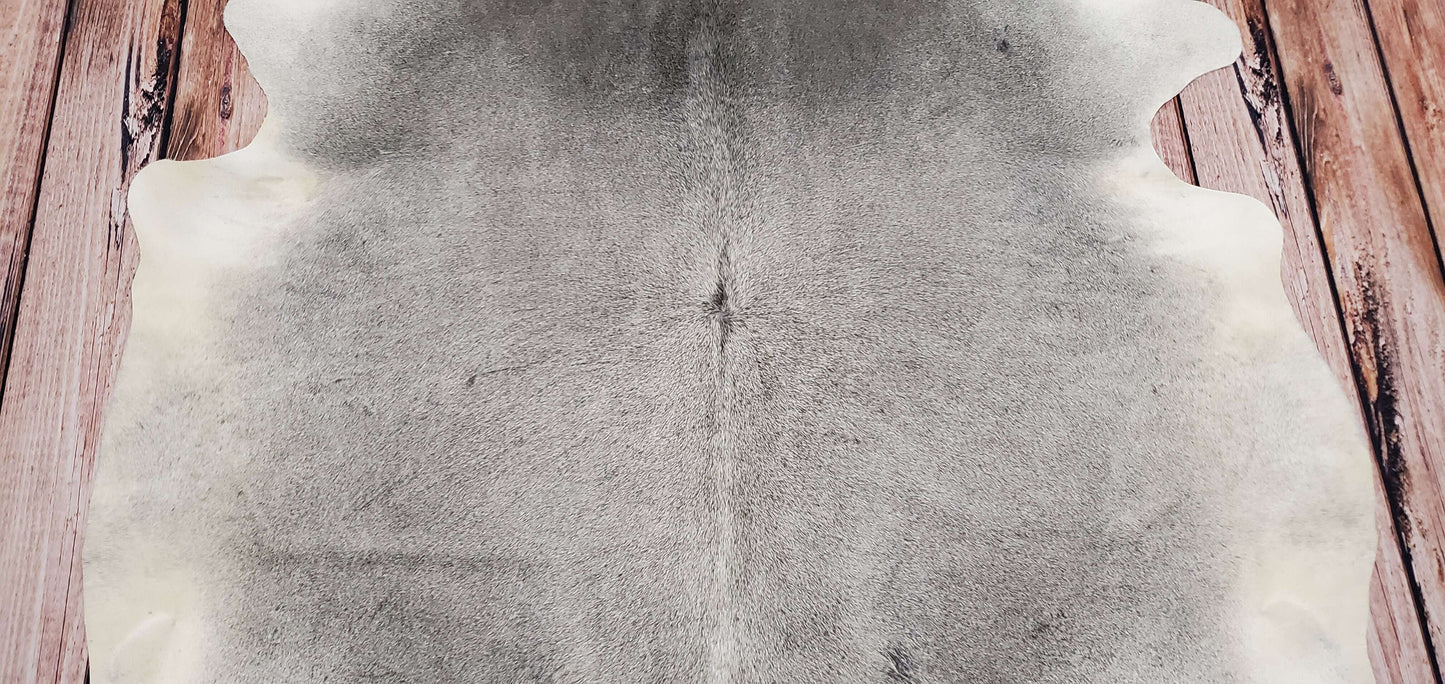 Light Grey Cowhide Rug 7ft x 5.6ft