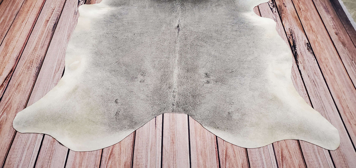 Light Grey Cowhide Rug 7ft x 5.6ft