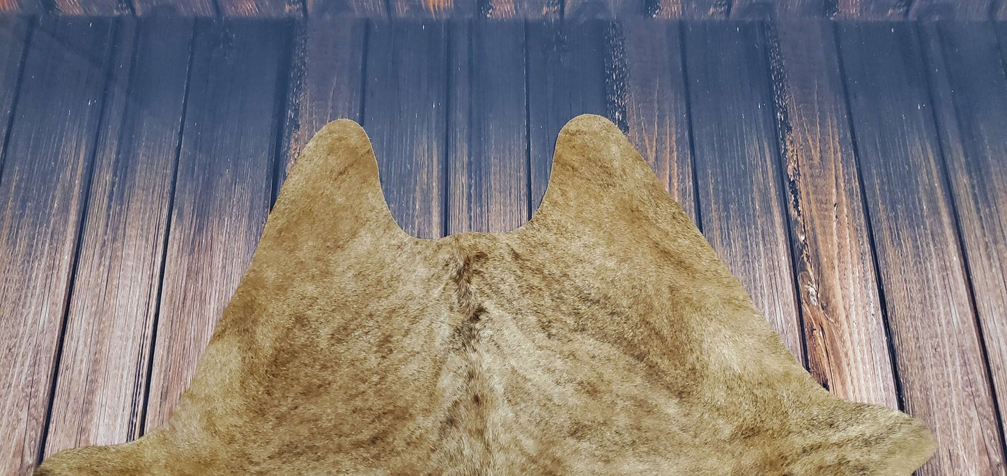 Exotic Tan Cowhide Rug 6.9ft x 6ft