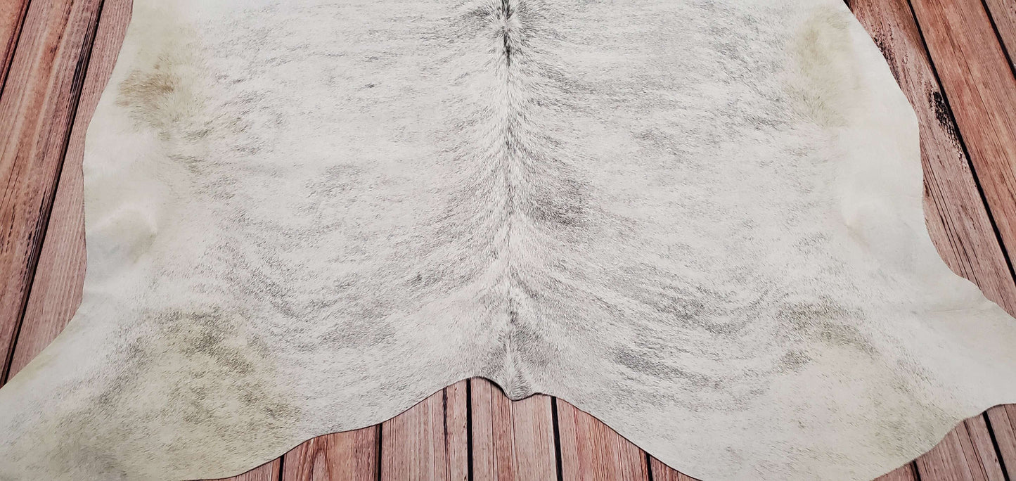 Extra Large Cowhide Rug Gray Brindle 7.9ft x 6.5ft
