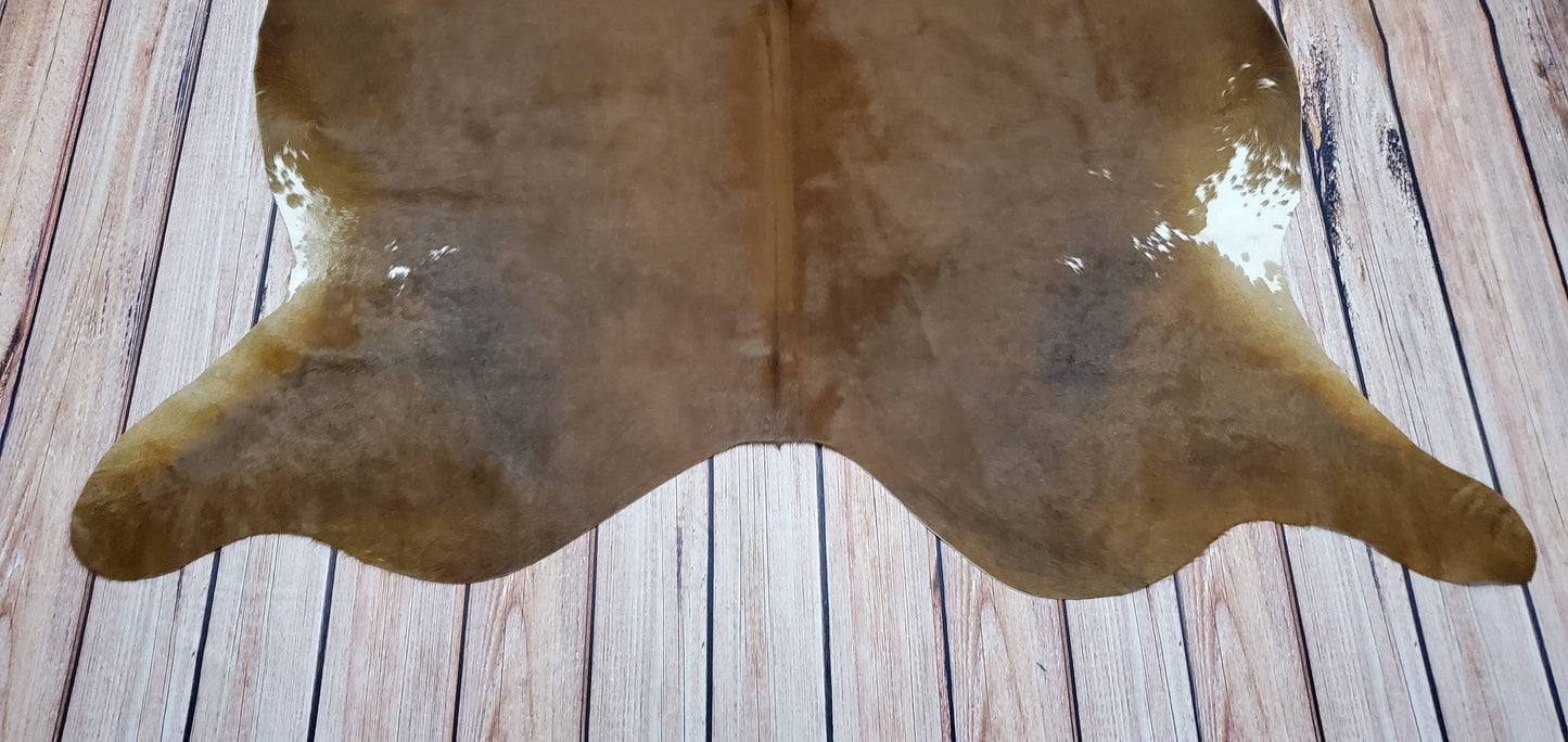 Natural Brown Mahogany Cowhide Rug 7ft x 6.5ft