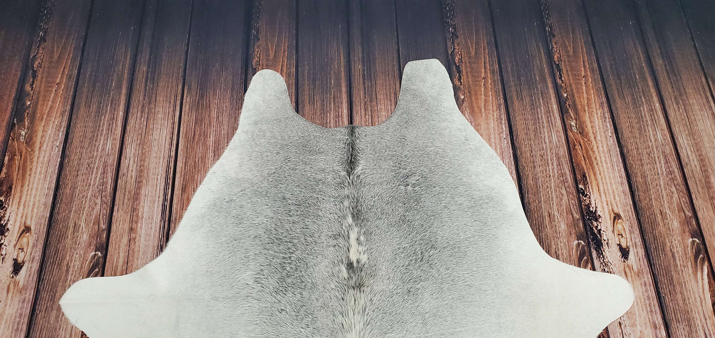 Grey Neutral Cowhide Rug 6.6ft x 6.2ft