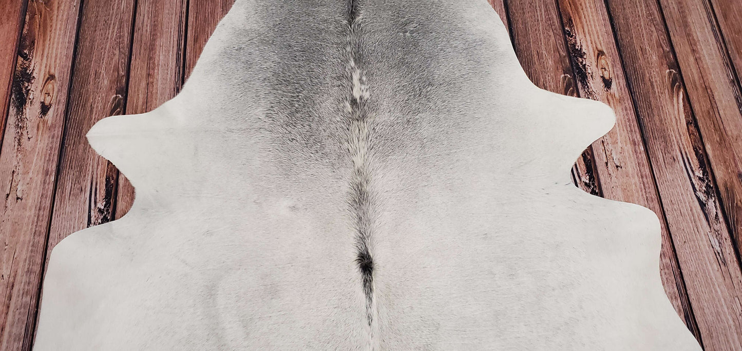 Grey Neutral Cowhide Rug 6.6ft x 6.2ft