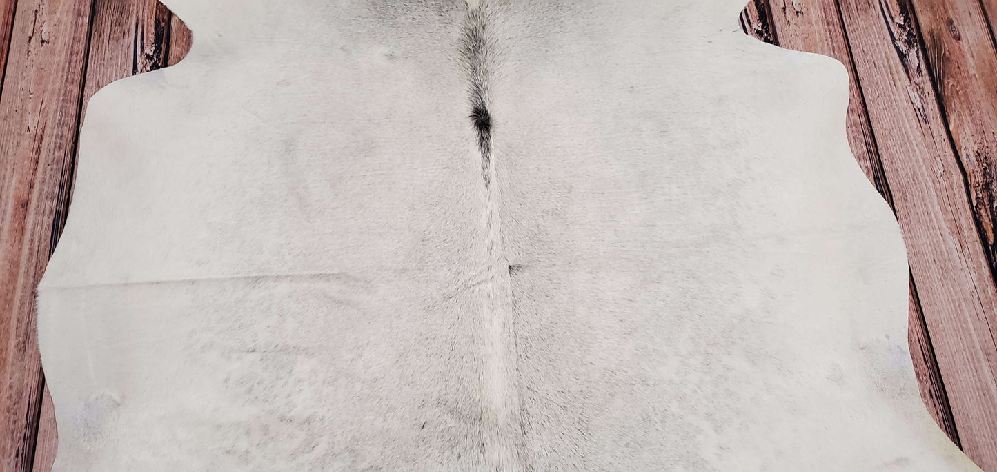 Grey Neutral Cowhide Rug 6.6ft x 6.2ft