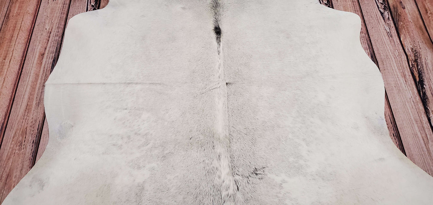 Grey Neutral Cowhide Rug 6.6ft x 6.2ft