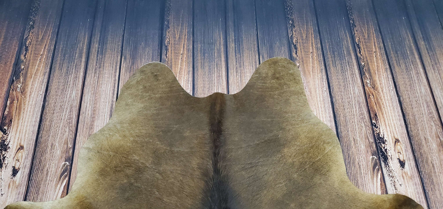 Natural Brown Tan Cowhide Rug 7ft x 6ft