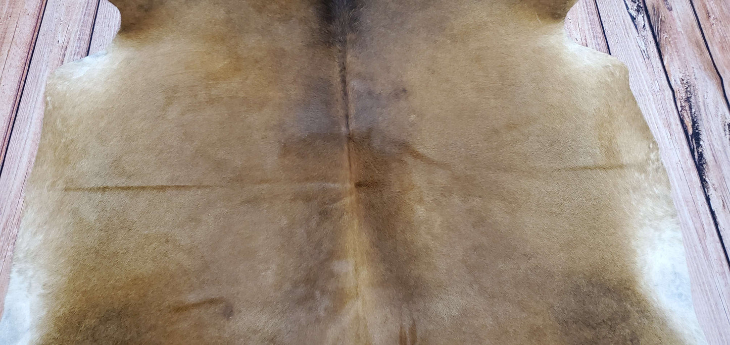 Natural Brown Tan Cowhide Rug 7ft x 6ft