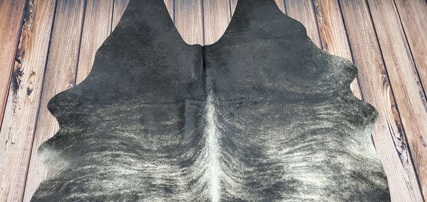 Natural Dark Brindle Cowhide Rug 7ft x 6.8ft
