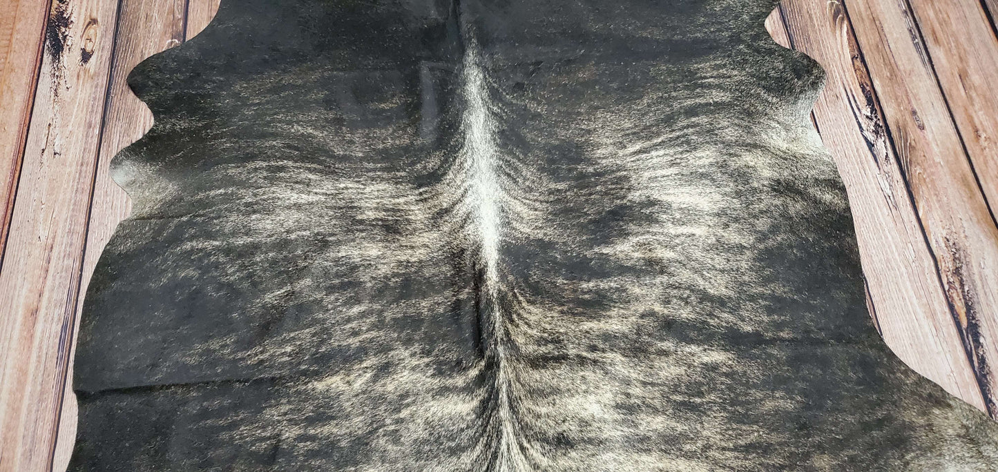 Natural Dark Brindle Cowhide Rug 7ft x 6.8ft