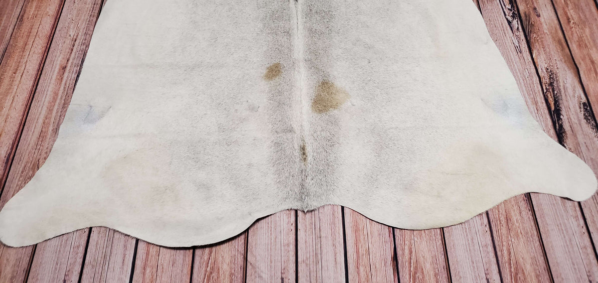 Large Natural Grey Ivory Cowhide Rug Boho Living Room