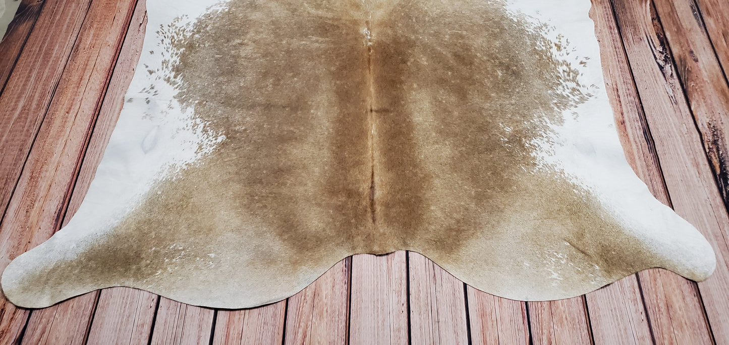 Large Champagne Cowhide Rug 82 X 74 Inches