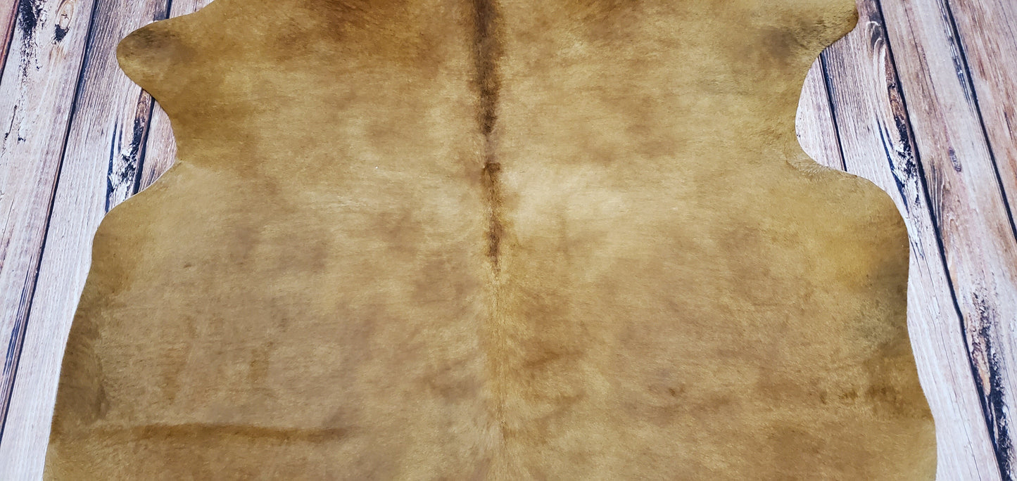 Small Medium Brown Cowhide Rug 6ft x 5ft