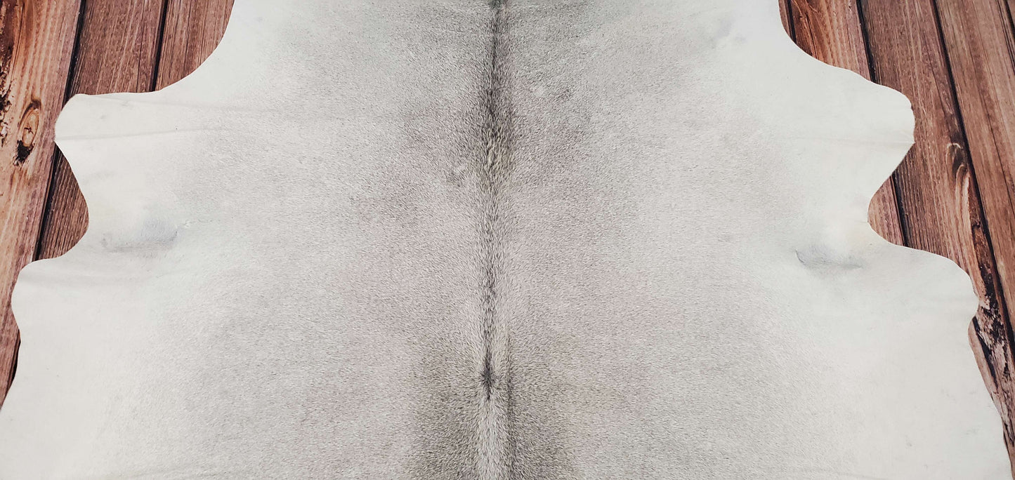 Brazilian Light Grey Cowhide Rug 7.5ft x 6ft