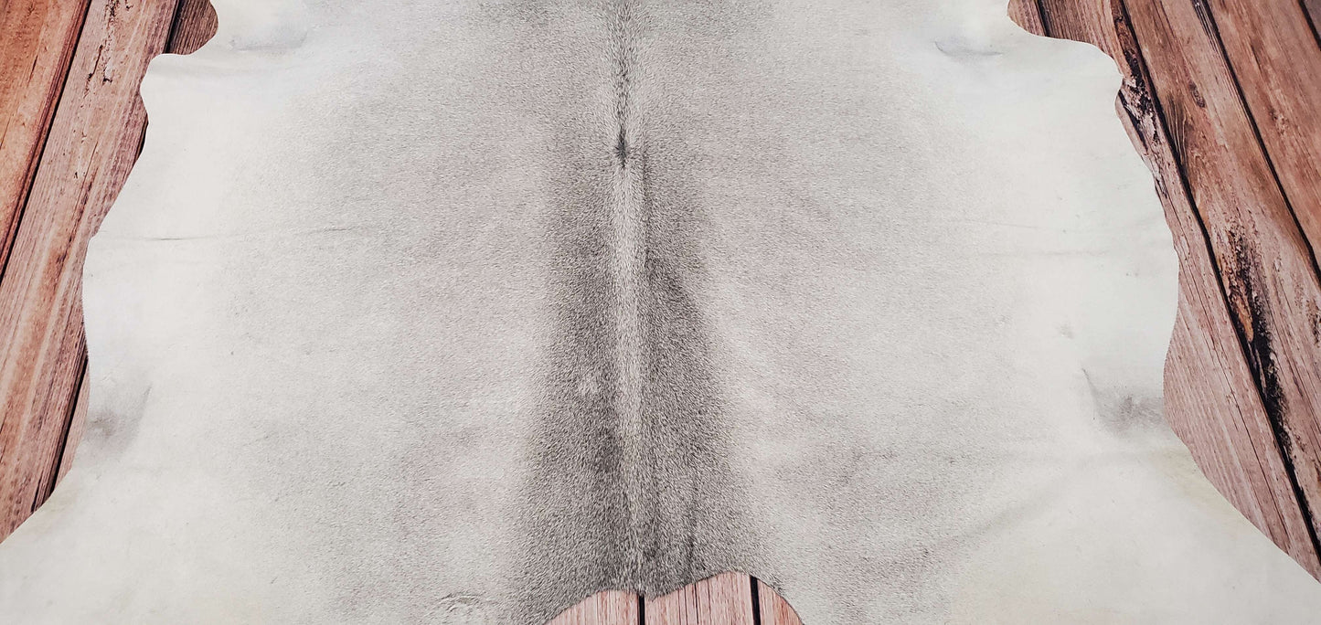 Brazilian Light Grey Cowhide Rug 7.5ft x 6ft