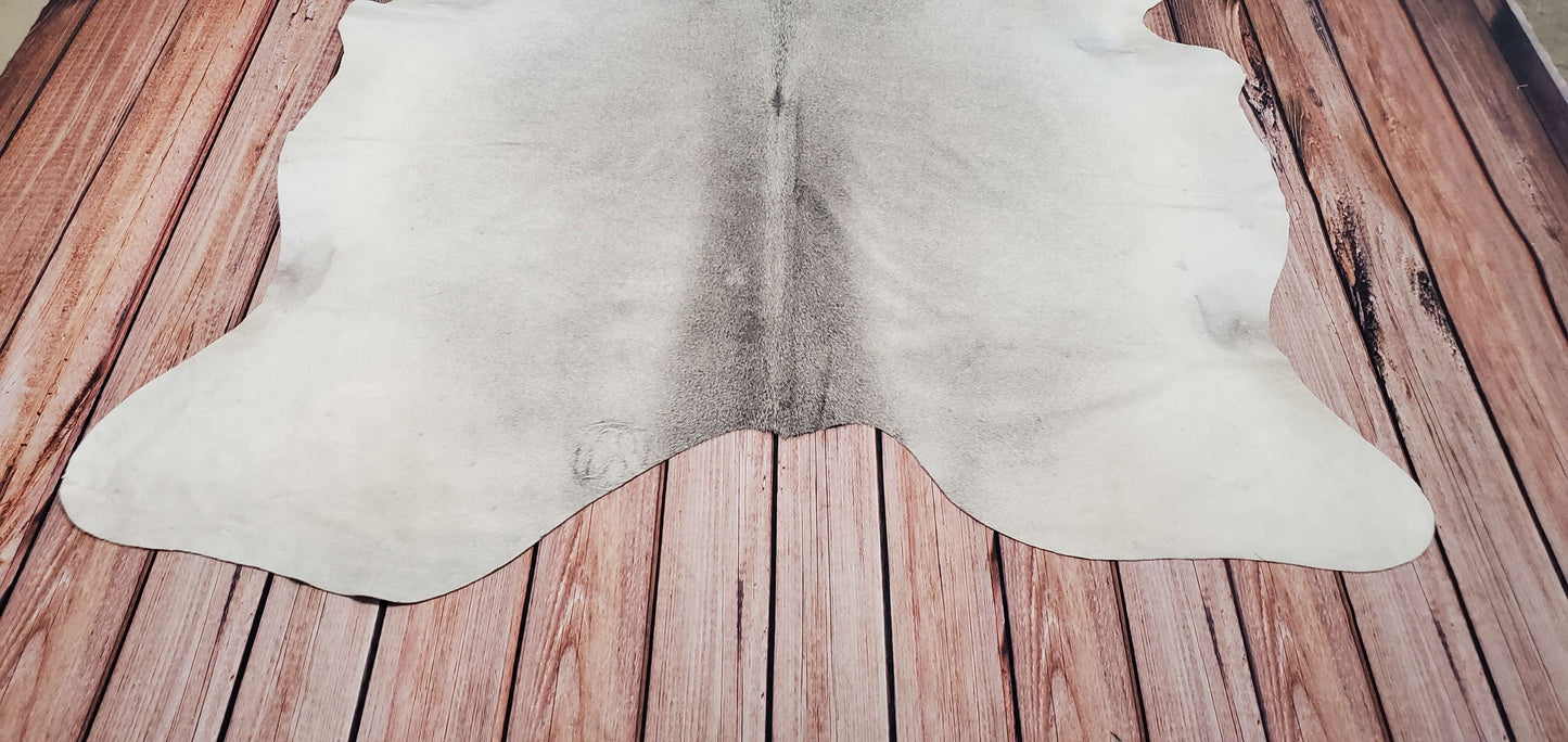Brazilian Light Grey Cowhide Rug 7.5ft x 6ft