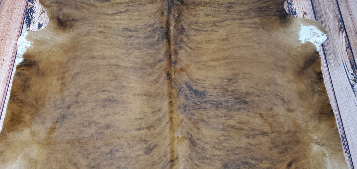 Natural Cowhide Rug Brown Brindle 6.9ft x 6.7ft