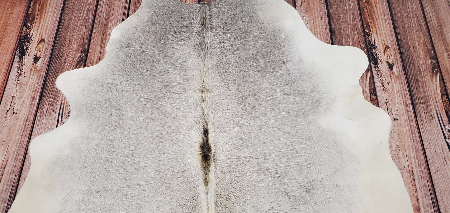 Grey Authentic Cowhide Rug 6.6ft x 6.2ft