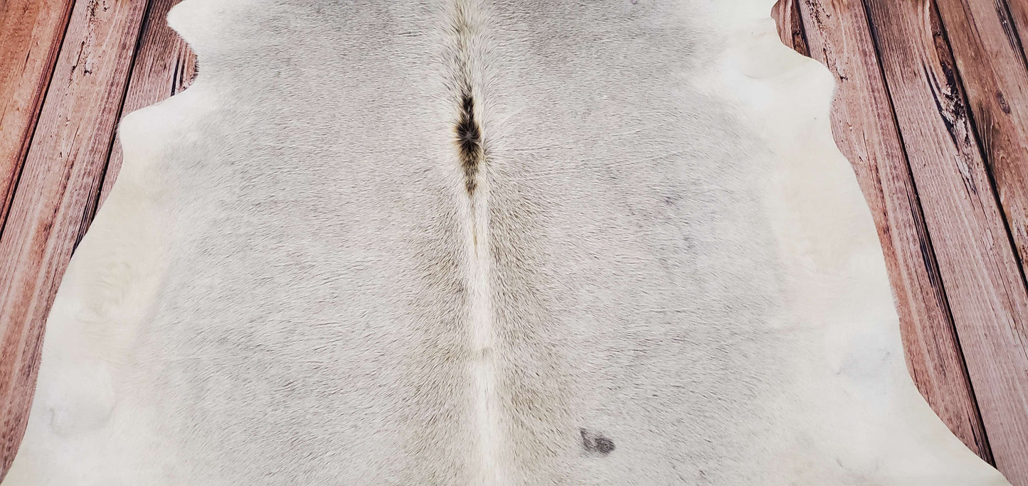 Grey Authentic Cowhide Rug 6.6ft x 6.2ft