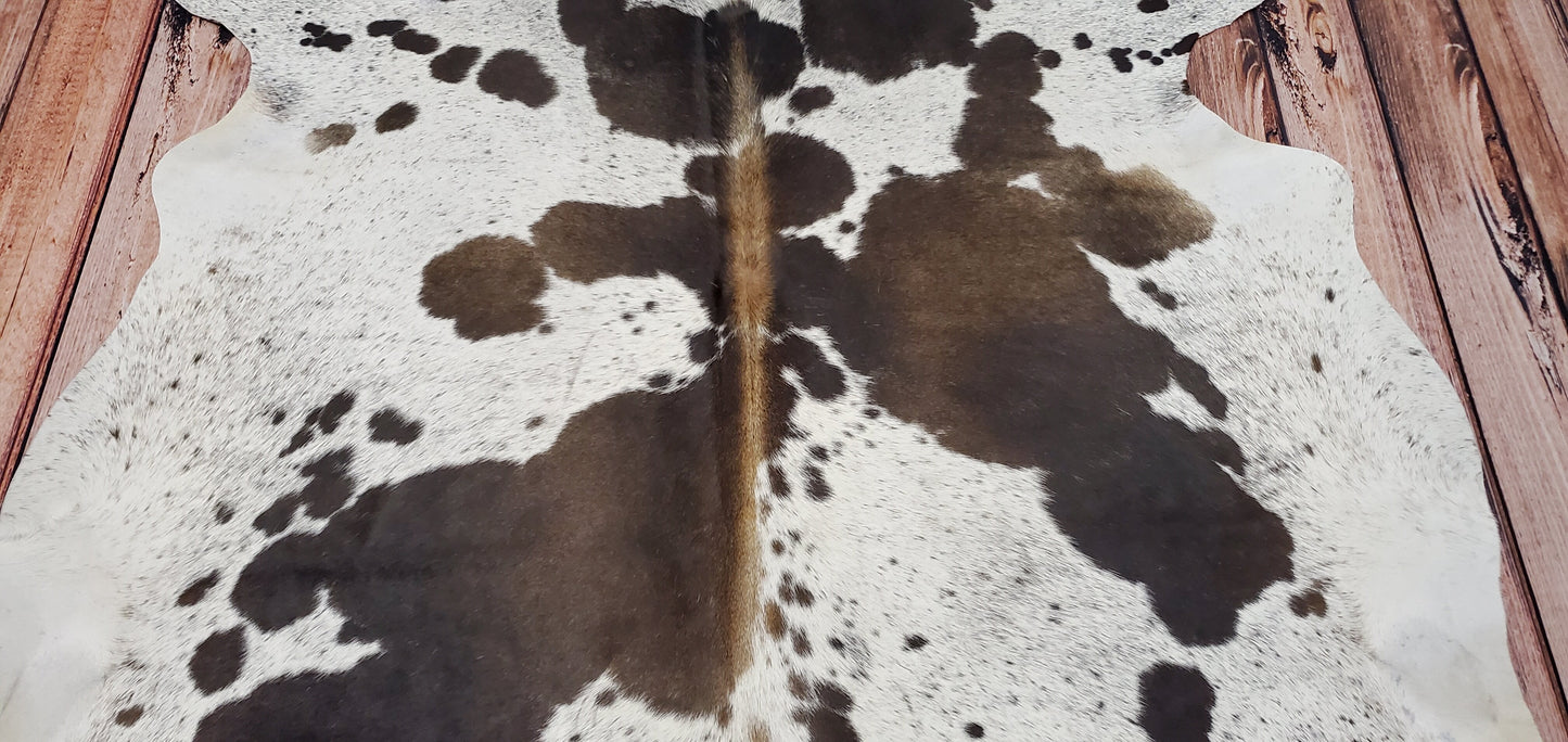 Long Hair Cowhide Rug Tricolor 7ft x 6.6ft