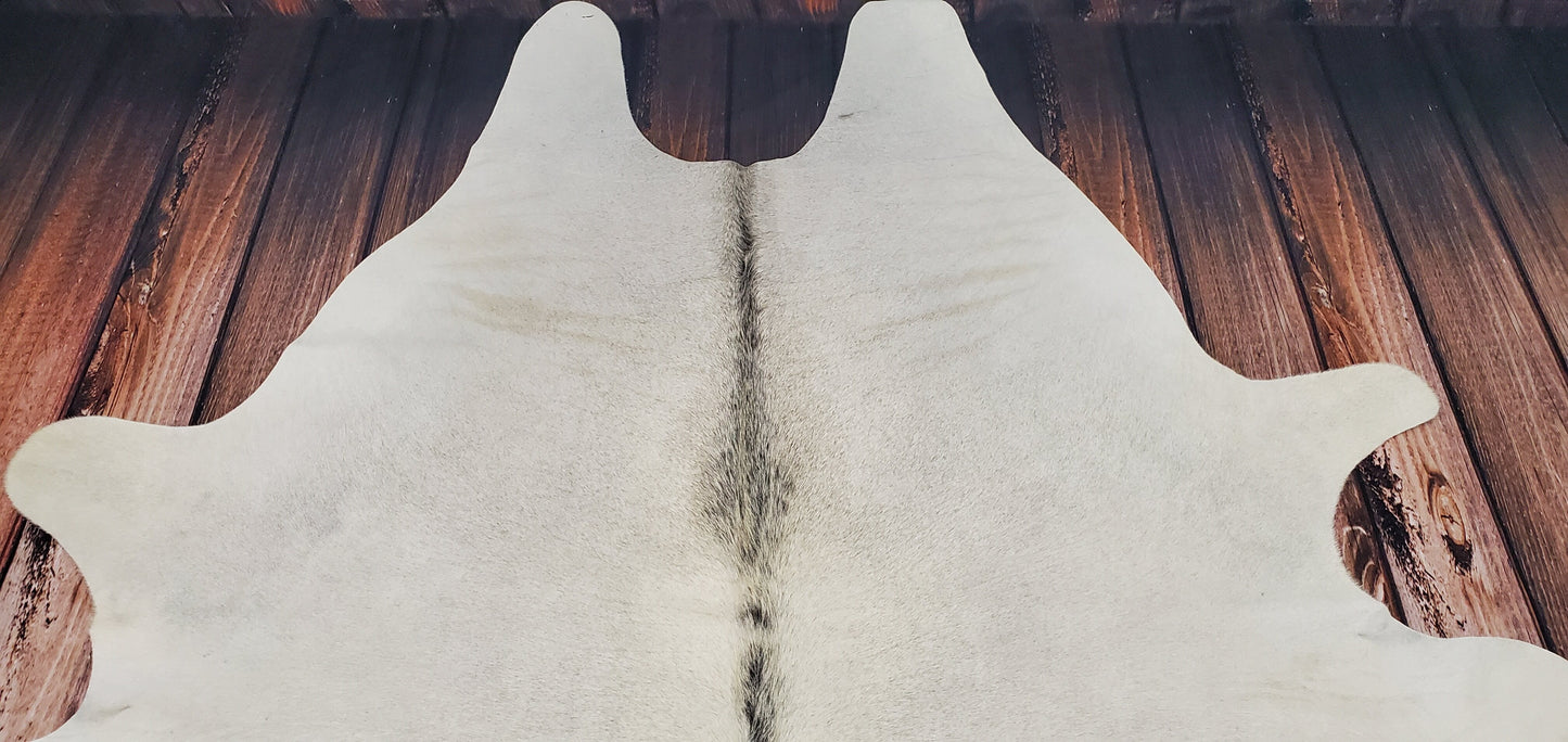 Cream And White Cowhide Rug 7.9ft X 6.6ft