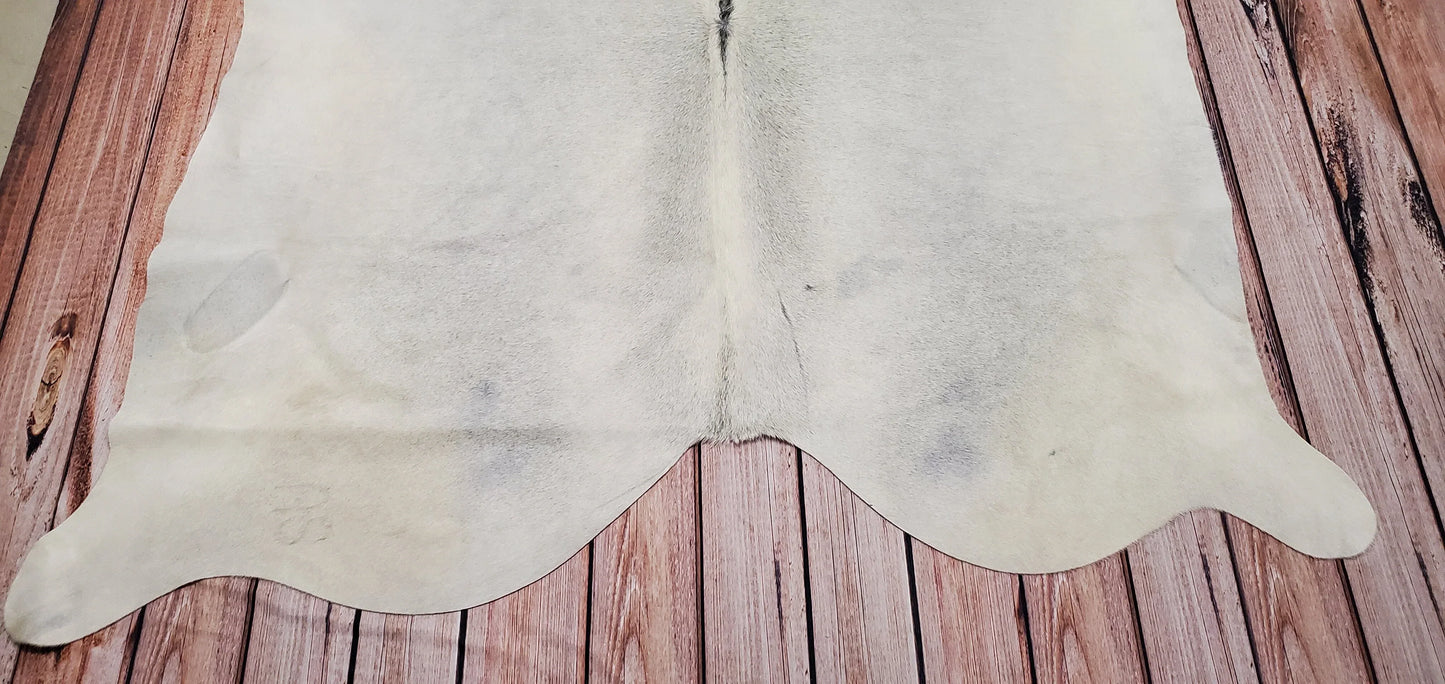 Cream And White Cowhide Rug 7.9ft X 6.6ft