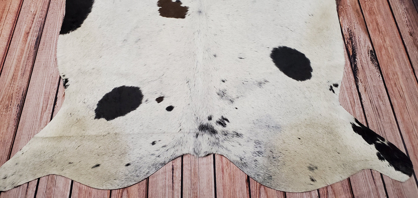 Speckled Brazilian cowhide rug 7.5ft x 6.5ft