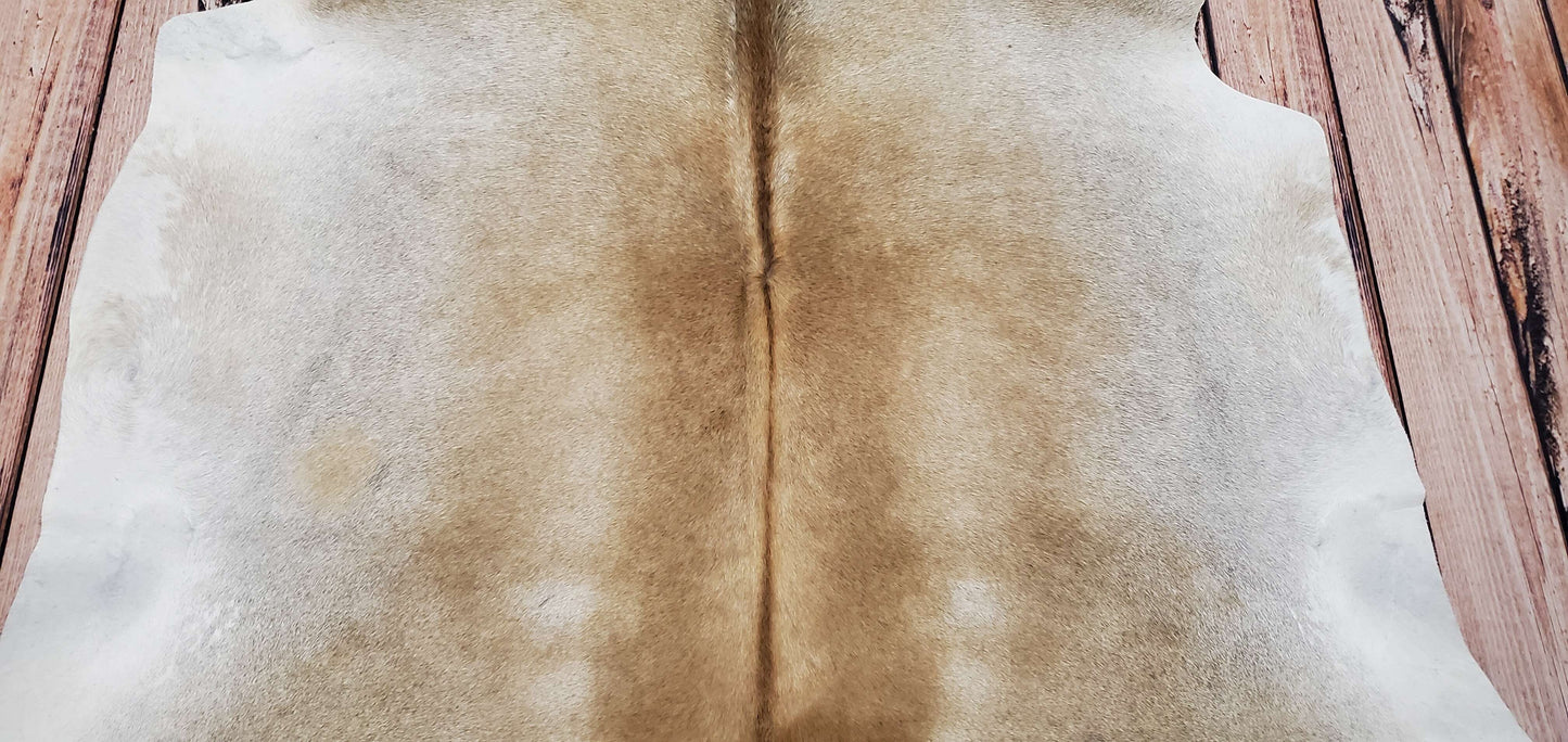 Real Cowhide Rug Beige Taupe 6.2ft x 6.2ft