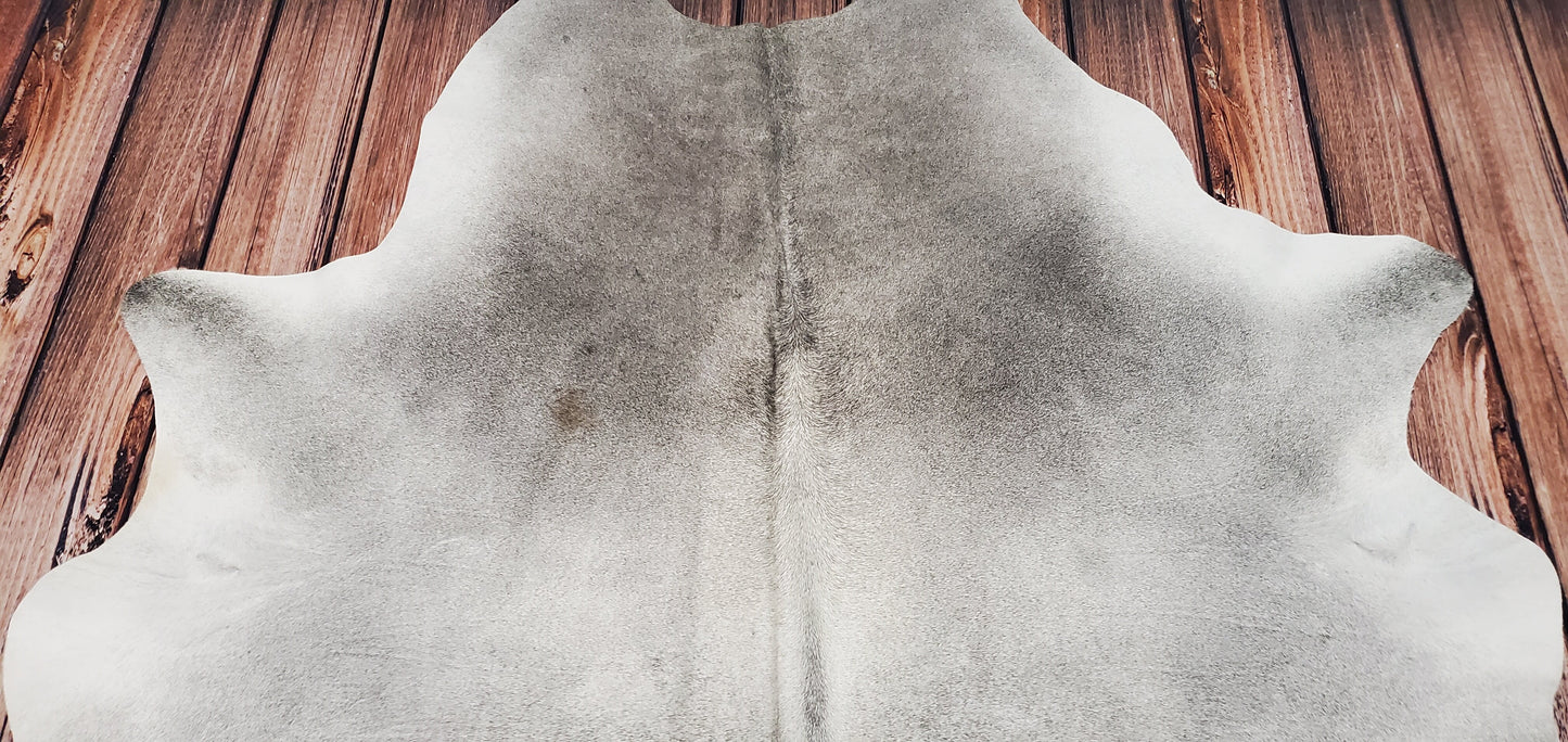 Grey Cowhide Area Rug 7ft x 6.5ft